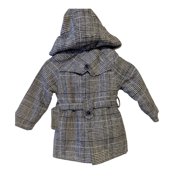 Calvin Klein Girls Plaid Dress Coat/Jacket. Size 6.  Long Sleeve w/Hoodie. - Picture 7 of 7